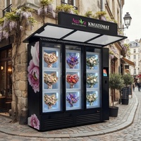 Distributeur automatique de fleurs d'extérieur OEM/ODM 24/7, réfrigéré/chauffant, avec vitre chauffante anti-buée, très demandé en Pologne, refroidisseur de fleurs