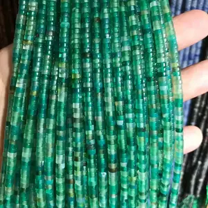 4mm dyed green agate heishi beads gemstone beads