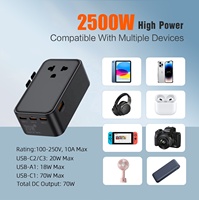 Adaptateur de voyage universel Worldplug multi-pays GaN 70W ultra fin, chargeur rapide international, adaptateur de prise de voyage universel
