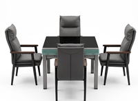 Table de Mahjong Électrique Automatique de Luxe Moderne avec Supports Métalliques et en Bois, Conception Pliante pour 4 Joueurs, Portable, Silencieuse, pour un Divertissement Optimal