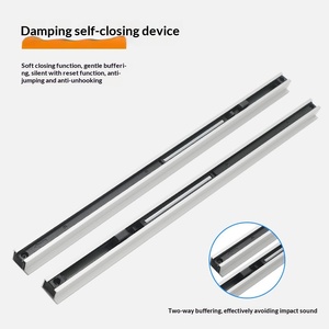 Poulie de <span class=keywords><strong>porte</strong></span> <span class=keywords><strong>coulissante</strong></span> en acier au carbone moderne, simple et durable, fonctionnement silencieux, amortisseur puissant, <span class=keywords><strong>rail</strong></span> invisible pour salle de bain et cuisine, facile à installer - Product Image 2