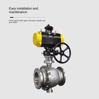 Vanne à boisseau sphérique haute pression grand diamètre en acier inoxydable à passage direct avec bride pneumatique pour eau KH Q347F-150LB avec joint en PTFE