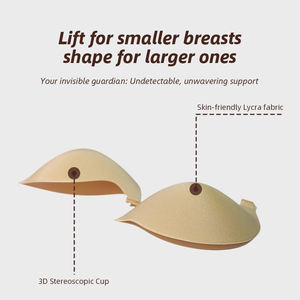 Sujetador adhesivo sin tirantes sin espalda, sujetador <span class=keywords><strong>de</strong></span> realce adhesivo Invisible para mujer, pétalos <span class=keywords><strong>de</strong></span> pecho <span class=keywords><strong>de</strong></span> silicona reutilizables para vestido <span class=keywords><strong>de</strong></span> novia - Product Image 2