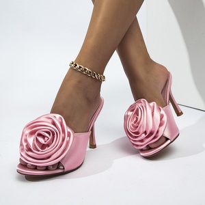 2023 Summer New fairy Style Fashionable Flower High Heel Sandals and <b>slippers</b> Size 35-42 - Product Image 1