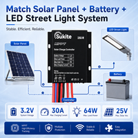 Contrôleur solaire MPPT 3262 3.2V 64W 30A Sukite robuste avec capteur de lumière intégré pour projet d'éclairage public extérieur