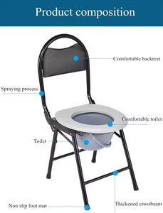Tabouret pliant pour personnes âgées et maternité, siège de toilette portable pour personnes handicapées, chaise de position accroupie pour la rééducation et les soins à domicile - Product Image 3