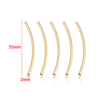 Accessoires de bijouterie, design simple, perles d'espacement brillantes plaquées or 14 carats, perles tubulaires courbées pour la fabrication de bracelets DIY