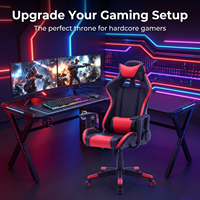 Chaise de jeu en cuir rouge, accoudoir 4D pliable inclinable avec fonction de massage pour la maison, le bureau ou les jeux, livraison gratuite