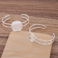 (08513) Bracelet simple à double rangée en cuivre plaqué, 5 couleurs, plaque de moulage inversée 20/25