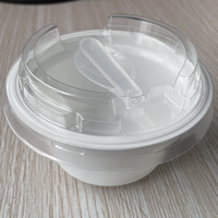 Conteneurs à glace et yaourt en plastique avec logo personnalisé, gobelets à dessert avec couvercles et cuillères