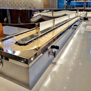 Hai lớp đa chức năng lẩu quay <span class=keywords><strong>Sushi</strong></span> Băng tải hệ thống vành đai với crescents - Product Image 6