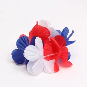 EM 2024 France soccer fans hand flower chain french hawaii leis on hands