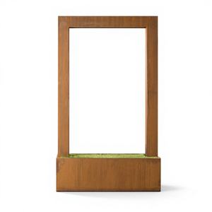 Fontaine d'eau extérieure GNEE en acier Corten rouillé rouge 100x100cm, épaisseur 2mm, résistante aux intempéries, ornement de jardin pour espace extérieur - Product Image 1