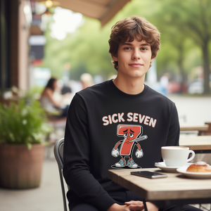 T-shirt à manches longues Sick Seven Meme, design ludique avec jeu de mots, taille adulte unisexe - Product Image 3