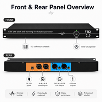 FBX2.0 Penghancur Umpan Balik Suara Digital 2 in 2 Out Mikrofon Anti Peluit Prosesor Suara ProAudio Penghancur Umpan Balik