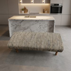 Banc Kilim en laine et jute tissé à la main, écologique, motif géométrique traditionnel, pour entrée, chambre, couloir, salon, appartement - Product Image 4