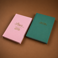 Carnet personnalisé A5 en tissu de lin, couverture rigide, papier offset FSC 120 g/m², reliure cousue, journal/agenda avec faible MOQ