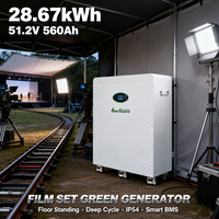 Baterai Surya 48V 51.2V 560Ah 28kWh untuk Sistem Tenaga Surya Off Grid Tipe Berdiri dengan Roda