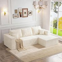 Canapé modulable en forme de L convertible, style nuage, avec chaise longue et assise profonde, sans assemblage, pour salon, appartement, villa - Vente en gros directe usine USA