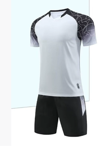 Seragam Tim Sepak Bola Dewasa Pria, Set Jersey Lengan Pendek Kerah Tegak Polos Pewarnaan Solid 100% Poliester Cetak Transfer Panas - Product Image 5