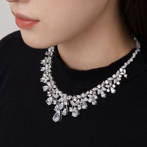 เครื่องประดับเพชรแพรวพราว dylam สร้อยจี้เพชรเซอร์โคเนีย5A สำหรับงานแต่งงานเงิน S925ของผู้หญิง - Product Image 3
