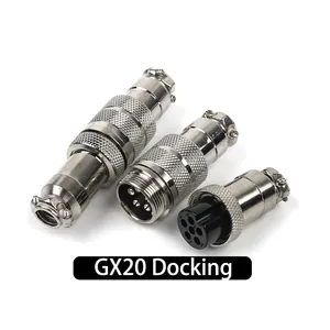GX20 2/3/4/5/6/7/8/9/10/12/14/15 Pin Male Female Butting Panel Mount Wire Cable Circular Aviation Socket Plug Panel Connector