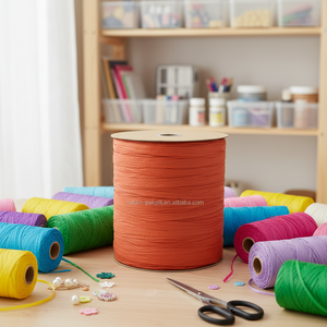 Nature-pak 100% Biologisch Abbaubare Umweltfreundliche Dekorative Bänder OEM ODM Fabrik Raffia-Schnur Pro Rolle Kraftpapier-Webband - Product Image 4