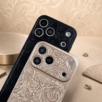 Coque de téléphone florale en similicuir, gaufrée 3D, antichoc pour iPhone