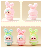 Kawaii mignon dessin animé artisanat bonne chance figurines résines mini poupées figures humaines lapin bébé soeur fille tête 3d personnes sculpture