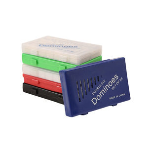 Coloful Domino con Match Color Plastic Red Green Blue Black Box Puzzle Juego de mesa Double 6 Domino Set - Product Image 2