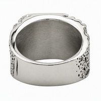 Bague vintage pour homme, style motard, punk et gothique, en acier inoxydable plaqué argent antique, avec crâne, bijou de déclaration