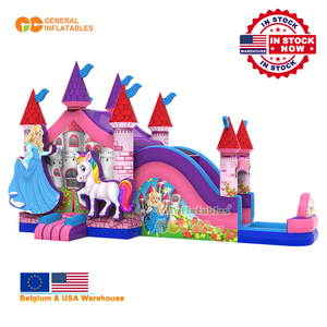 Castillo Inflable con Temática de Unicornio, Disponible en Almacén de EE. UU., Casa de Brinco Comercial - Product Image 1