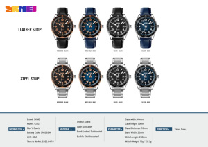 Reloj cronógrafo redondo para hombre, reloj de pulsera de lujo de acero inoxidable y cuero, reloj de cuarzo resistente al agua 30M - Product Image 3