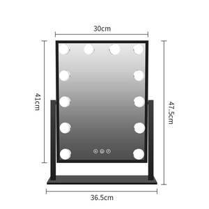 Thương mại điện tử thời trang thắp sáng mỹ phẩm led trang điểm Vanity gương với 12 Dimmable LED Bóng đèn máy tính để bàn gương trang điểm công cụ ODM + OEM - Product Image 6