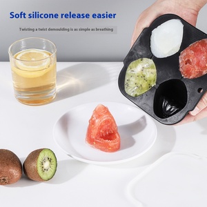 Moule à glaçons en <span class=keywords><strong>silicone</strong></span> durable à 4 cavités en forme de requin, pour chocolat, gelée et boules de glace pour cocktails - Product Image 3