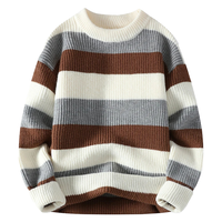 Pull décontracté chaud à col rond pour homme, tricoté doux, anti-plis, anti-rétrécissement, avec fermeture éclair, idéal pour l'automne et l'hiver