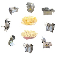 Productielijn voor kleine batches originele gesneden aardappelchips en -friet, semi-automatische commerciële verwerkingslijn