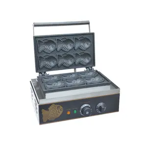 Draagbare Koreaanse Fish Cake Baker Elektrische 6 mallen kleine Taiyaki maker machine voor verkoop