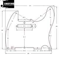 Jingying vente en gros de matériel spécial miroir or/argent 8 trous TL guitare électrique Pickguard pièces et accessoires d'instruments à cordes
