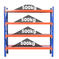 Rak Baja Gulung Dingin Sanyang 2000x500x2000mm 500kg Per Rak Dapat Disesuaikan 4 Tingkat untuk Garasi Produsen OEM/ODM