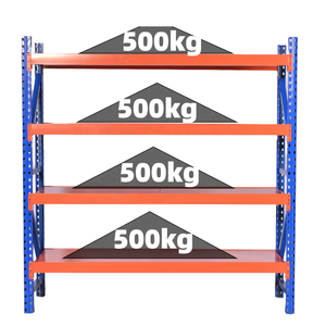 4 Layer Heavy Duty Warehouse Rack Blue Carbon Steel <b>Adjustable</b> Shelving Unit 500kg Per <b>Shelf</b> Powder Coated - Product Image 1