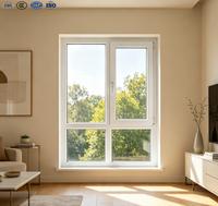 Fenêtre à battant en aluminium insonorisée et coupe-vent, double vitrage à gaz argon, verre trempé Low-E pour villa et appartement