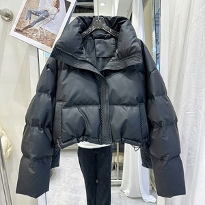 Ohsisa 2025 Women's Short PU Leather Padded Jacket Short Style Zipper Quilted Jacket Winter Warm Thick Puffer <strong>Bubble</strong> <strong>Tops</strong> Coat - Product Image 6