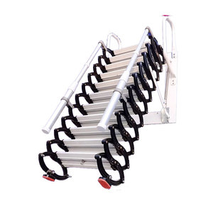 Escalera Retráctil Manual Moderna de Aluminio Industrial Blanca para Interiores y Exteriores, para Edificios de Oficinas, Supermercados/Almacenes - Product Image 6