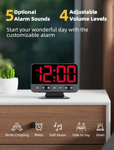 Relojes Despertadores Digitales para Dormitorios: Números Grandes y Nítidos, <span class=keywords><strong>5</strong></span> Niveles de Brillo Ajustables - Fáciles de Leer <span class=keywords><strong>a</strong></span> lo Largo de la Habitación - <span class=keywords><strong>5</strong></span> Sonidos de Alarma - Product Image 3