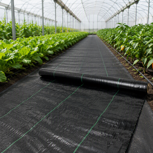 Toile tissée en polypropylène anti-mauvaises herbes, protection UV, couleur noire, pour l'agriculture, le paysage et les pépinières - Product Image 1