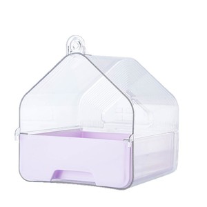 Baignoire rectangulaire universelle pour perroquet, accessoire pour cage à oiseaux avec base extractible pour un nettoyage et une alimentation faciles - Product Image 2