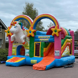 Château gonflable licorne arc-en-ciel en PVC pour l'extérieur, grand château gonflable commercial pour enfants, châteaux gonflables pour fêtes - Product Image 2