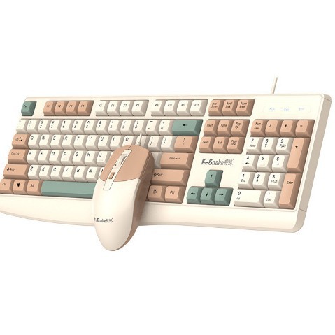 Viper KM300 Wired Infrared Interface Office Business Keyboard Mouse Set Desktop Computer Notebook Fashion Color Matching