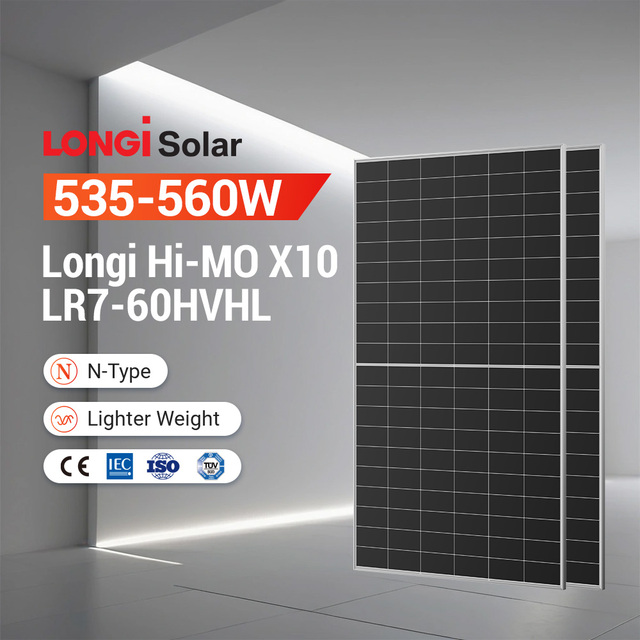 n Type Monocrystalline Solar Panels 550 Watt 560watt 550watt Mono Pv Solar Panels Longi